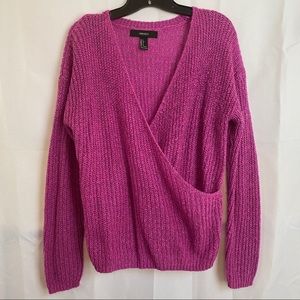 Pink wrap sweater